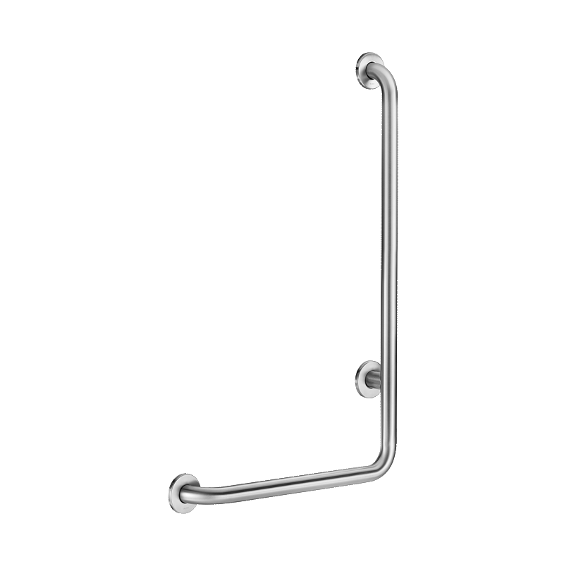Barra de apoio em L Inox satinado, H. 750 mm - 750 x 450 mm - Inox...